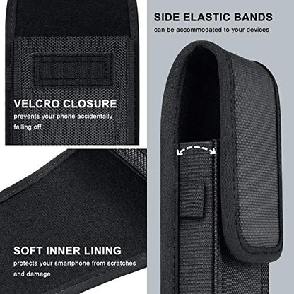 ykooe Cell Phone Pouch Nylon Belt Holster Case Compatible with iPhone 17 Pro Max, Galaxy S25/S24/S23/S22 Ultra A16 A15 A14 A13, Moto G Stylus/Power/Play, Pixel 8/7 Pro, Black - XXL - color: Black, size: XXL