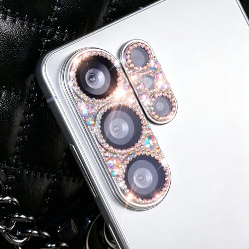 Bling Diamond Camera Lens Protector Compatible with Samsung Galaxy S26 Ultra, Metal Glitter Gem Camera Cover，9H Tempered Glass lens full Screen Sparkle Rhinestone Protector - color: for Galaxy S26 Ultra
