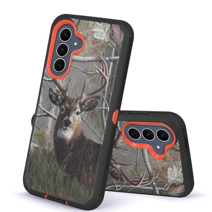 Compatible for Samsung S25 FE, Built in Screen Protector, Belt Clip Holster Heavy Duty Defender Case Dustproof Shockproof Protection (Deer) - color: Deer
