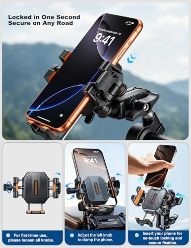 koolehaoda Motorcycle Phone Mount Holder with Vibration Dampener