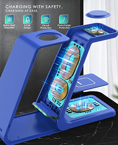 Wireless Charging Station,3 in 1 Fast Charging Station,Wireless Charger Stand for iPhone 14/13/12/11 Pro Max/X/Xs Max/8/8 Plus, AirPods, iWatch Series