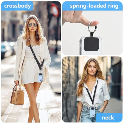 2 Pack Phone Lanyard Cell Phone Lanyard Crossbody Adjustable Phone Strap for Use Around the Neck Cell Phone Lanyard - color: Black Color