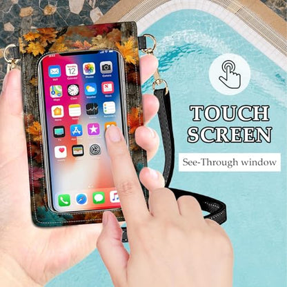 Small Crossbody Bags for Women Touchscreen Cell Phone Bag Cross Body Purses with adjustable Strap,Gifts For Teenage Girls - color: The Autumn Forest