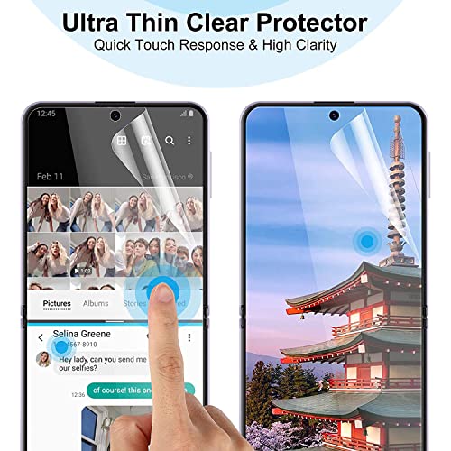 High Sensitivity Hydrogel Screen Protector for Samsung Galaxy Z Flip 6 / Z Flip 7 FE, 2 Pieces Upgraded Transparent Soft TPU Protective Film - color: Galaxy Z Flip 6 / Z Flip 7 FE