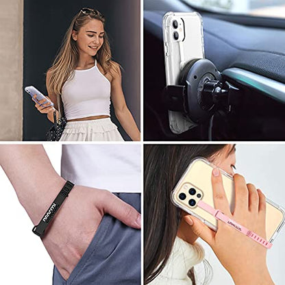 Dracool 2 PCS Silicone Phone Strap Cell Phone Grip Loop Elastic Stretching Band Hand Finger Holder Secure Slim Universal for Galaxy & iPhone Case Most Smart Phone Cases - Transparent - color: Transparent