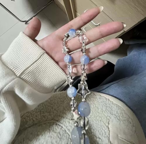 Beaded Phone Charm Lanyard Strap Girly Style Fixed Beads Pearl Lanyards - color: PH-prhd-1