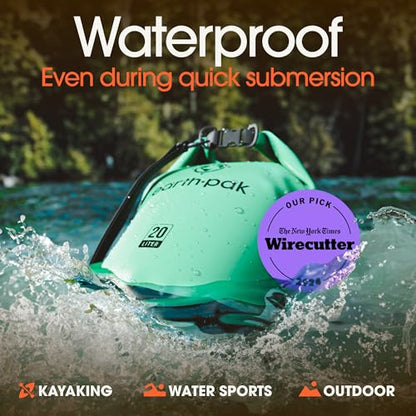 Earth Pak Waterproof Dry Bag - Roll Top Waterproof Backpack Sack Keeps Gear Dry for Kayak with Waterproof Phone Case - color: Seafoam Green, size: 10L
