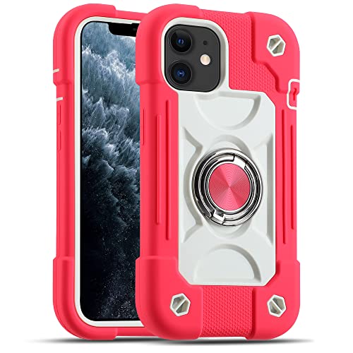 MARKILL Compatible with iPhone 11 Case 6.1 Inch with 360°Rotate Ring Stand, Military Grade Drop Protection Full Body Rugged Heavy Duty Case 3 in 1 Protective Cover Hot Pink - color: Hot Pink, size: iPhone 11 6.1"