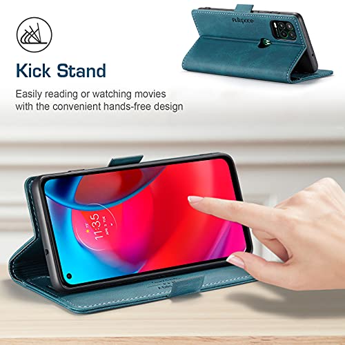 HAII Case for Moto G Stylus 5G 2021,PU Leather Folio Flip Wallet Case with Card Holster Stand Kickstand Magnetic Closure Shockproof Phone Cover for Motorola Moto G Stylus 5G 2021 (Blue) - color: Blue