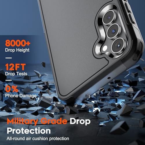 zapica Designed for Samsung Galaxy A15 5G Case, Black | Military Grade Drop Protection, Dual Layer Structure Design, Heavy Duty Shockproof Non-Slip Phone Cover - color: Black, size: Samsung Galaxy A15 5G 6.5''
