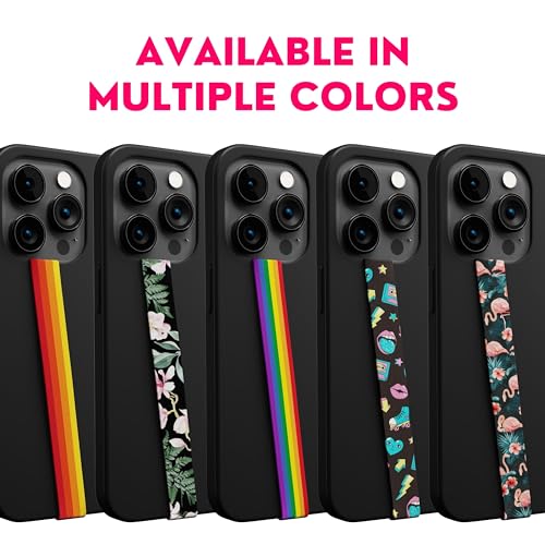 Phone Loops: Non-Elastic Phone Grip, Phone Strap, Phone Holder for Hand - Small, Light and Discreet Phone Loop Cell Phone Holder for Hand - Phone Finger Holder - color: Fabric: Floral