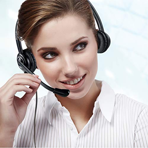 MAIRDI Cell Phone Headset with Microphone Noise Canceling, PC Laptop Headset 3.5mm Jack for Office Work, Phone Headset for iPhone Computer Samsung Androids Tablets Skype Teams Video Conference