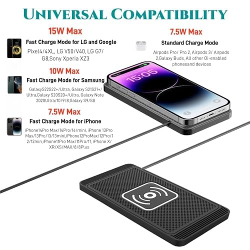 Wireless Charging Pad for Chevrolet Equinox Traverse Trax Fast Charging Dock Non-Slip Silicone Mat Accessories Interior Upgrade