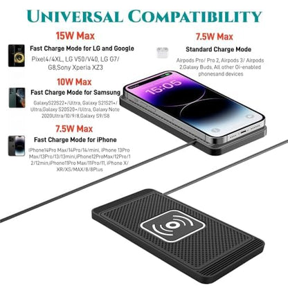 Wireless Charging Pad for Chevrolet Equinox Traverse Trax Fast Charging Dock Non-Slip Silicone Mat Accessories Interior Upgrade