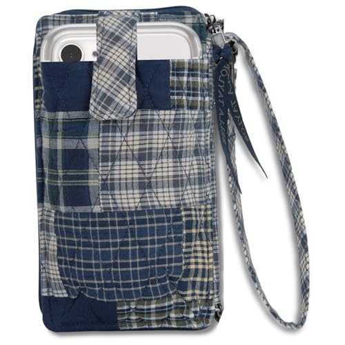 Bella Taylor Cell Phone Wristlet, Quilted Phone Wallet for Women | Lightweight, RFID blocking, phone pocket, built-in wallet, card organizer, coin pocket, secure zipper, quality construction - color: Columbus