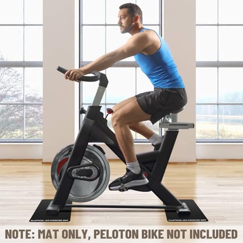 Under Desk Elliptical Mat - Non-Slip Exercise Equipment for Peloton Bike, Small Exercise Mat for Desk Workout Equipment - color: Black 1 Pc