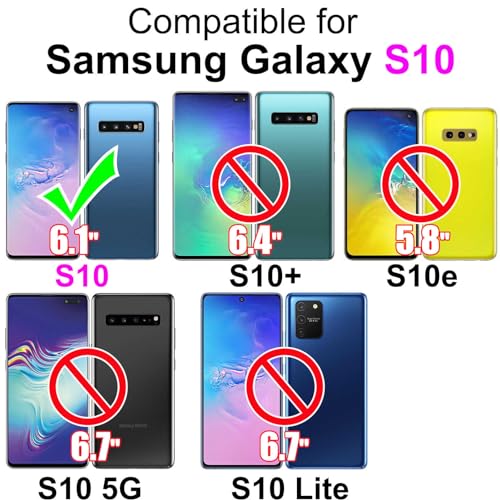 for Samsung Galaxy S10 Wallet case, Gray-Cube | 3 Card Holders, Kickstand, Shockproof TPU Shell, PU Leather, Magnetic Closure, Protective Flip Folio Cover, Women - color: 10
