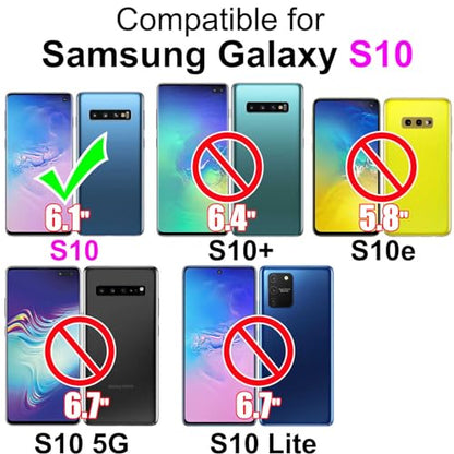for Samsung Galaxy S10 Wallet case, Blue-Butterfly | 3 Card Holders, Kickstand, Shockproof TPU Shell, PU Leather, Magnetic Closure, Protective Flip Folio Cover, Women - color: 8
