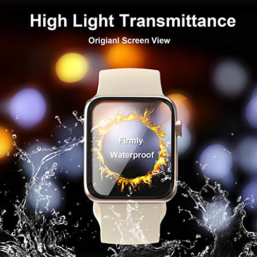 [2 Pack Tempered Glass Screen Protector for Apple Watch 44mm SE 3/SE 2/ Series 6//5/4, 3D Full Coverage [Easy Installation Frame] Waterproof Bubble-Free HD Clear Film for iWatch 44mm - size: 44mm