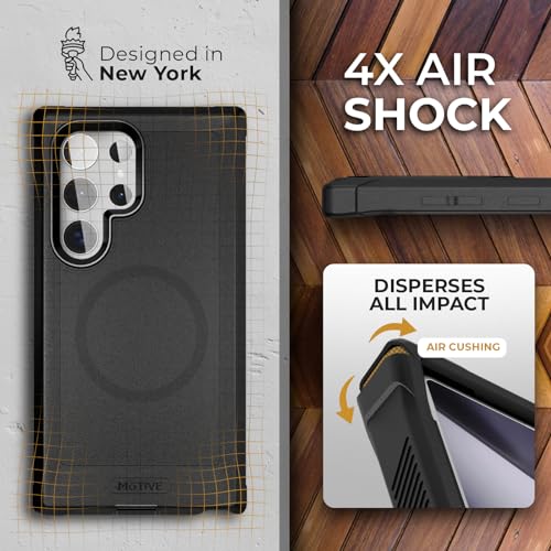 MOTIVE Heavy Duty Case for Samsung Galaxy s24 Ultra, Belt Clip | 6.8" | Bunker Series, Military Grade Multi-Layer Protection, PC/TPU Build, Sealed Port Cover, Compatible with MagSafe Qi2 Charging - size: s24 Ultra