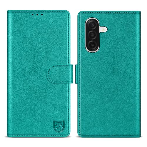 ZZXX for Samsung Galaxy A17 5G Wallet Case with [RFID Blocking] Card Slot Kickstand Magnetic Closure PU Leather Flip Fold Protective Phone Case for Samsung Galaxy A17(Lake Blue-6.7 inch) - color: Lake Blue