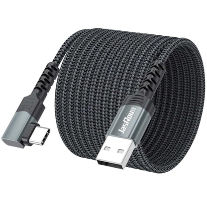 15ft USB C Cable Right Angle, 3A Fast Charging 90 Degree USB C Cord Long - size: 15 Feet