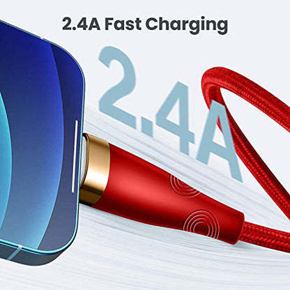 Lightning Cable [MFi Certified] - iPhone Charger [3Pack 6ft] Nylon Braided Lightning to USB A Fast Charging Syncing Transfer Cord Compatible with iPhone 12 11 Pro Max XS XR X 8 7 6S 6 Plus SE 5S