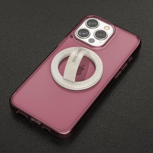 Encased Magnetic Phone Grip Holder (Compatible with MagSafe) Thin Silicone Finger Loop Ring for iPhone (Glitter) - color: Glitter