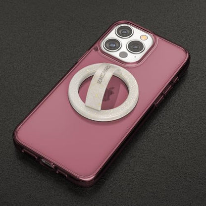 Encased Magnetic Phone Grip Holder (Compatible with MagSafe) Thin Silicone Finger Loop Ring for iPhone (Glitter) - color: Glitter