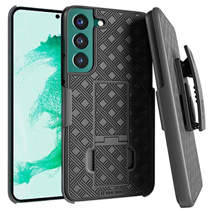 Designed for Samsung Galaxy S22+ Plus Case with Belt Clip Holster | Rugged Holster & Protective Phone Case Combo with Anti-Slip Texture - Black - style: Galaxy S22 Plus