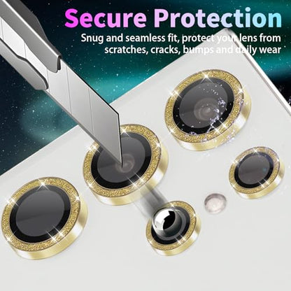 Camera Lens Protector for Samsung Galaxy S22 Ultra, Glitter Gold - color: Glitter Gold