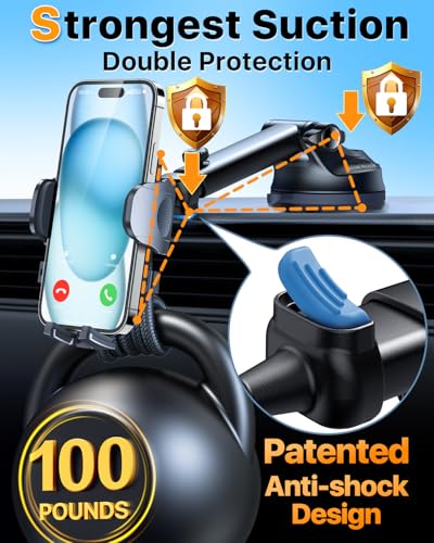 HTU 2026 Ultimate Best【True Military-Grade & Safety Cert】 Car Phone Holder - color: Red