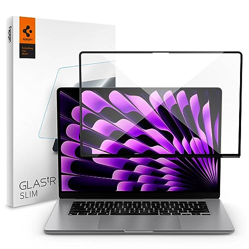 Spigen GlasTR Slim Screen Protector for MacBook Air 15" M2-M5 (2022-2026) | 9H+ Tempered glass, Scratch resistance, GlasTR Slim, Lab-tested 100% clarity, Precise cutout, Case-friendly, 1Pack - size: 15 inch
