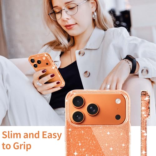 JJGoo Compatible with iPhone 17 Pro Max Case Clear Glitter, Sparkle Soft TPU Transparent Shockproof Women Girls Slim Bling Sparkly Bumper Cover Phone Cases - color: Clear, size: for iPhone 17 Pro Max