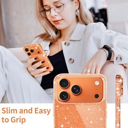 JJGoo Compatible with iPhone 17 Pro Max Case Clear Glitter, Sparkle Soft TPU Transparent Shockproof Women Girls Slim Bling Sparkly Bumper Cover Phone Cases - color: Clear, size: for iPhone 17 Pro Max