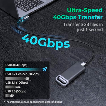 SMALLRIG USB4 40Gbps USB-C Cable 240W & 8K@60Hz Video 35cm/13.8in - 5075 - size: 35 cm/13.8 in, style: Straight to Angled