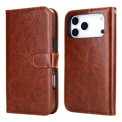 Bocasal Detachable Wallet Case Card Holder for iPhone 17 Pro Max Brown | RFID Blocking Kickstand Card Slots Holder PU Leather Magnetic Shockproof Wrist Strap Removable Flip Protective Cover 6.9 inch - color: Brown