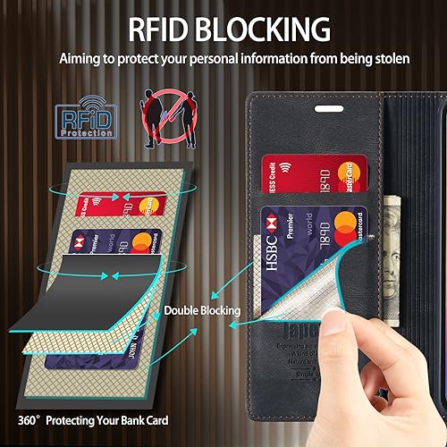 Moto G 5G 2025/5G 2026/Play 2026 Wallet Case with [RFID Blocking],Black | Card Holder, Kickstand, Magnetic, Soft Leather Flip Case Wallet for Moto G 5G 2025/Moto G 5G 2026/Play 2026 - color: Black, size: Moto G 5G 2025/2026 6.7"