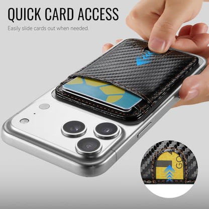 for Magsafe Wallet Magnetic Card Holder RFID Blocking, Carbon Black - color: Carbon Black