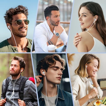 Wired Earbuds for iPhone 17/17 Pro/17 Pro Max/17e/16e/16/16 Pro Max16 Plus - color: White