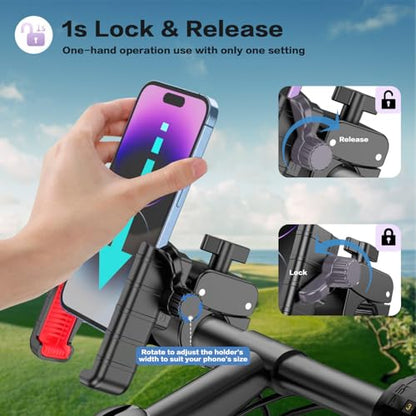 Golf Cart Phone Holder Mount, Quick Lock/Release, 360° Rotatable