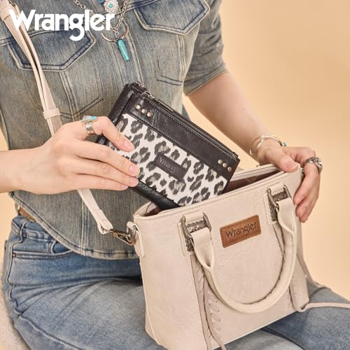 Montana West X Wrangler Large Wallet for Women Female ladies Black Cash Zipper Card Cases & Money Organizers Phone Clutch with Rfid Lining WG366-W113-1BK - color: Black