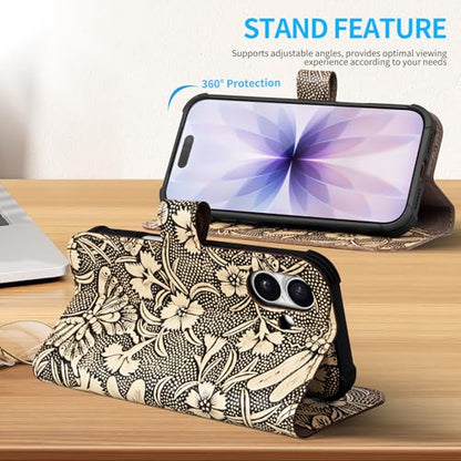 Genuine Leather Wallet Case for iPhone 17 White | 2-in-1 Magnetic Detachable, Flip Folio Cover, Card Slots, RFID Blocking, Shockproof Protection - color: White, size: 17 6.3‘’