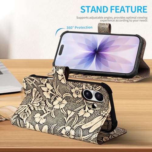 Genuine Leather Wallet Case for iPhone 17 White | 2-in-1 Magnetic Detachable, Flip Folio Cover, Card Slots, RFID Blocking, Shockproof Protection - color: White, size: 17 6.3‘’