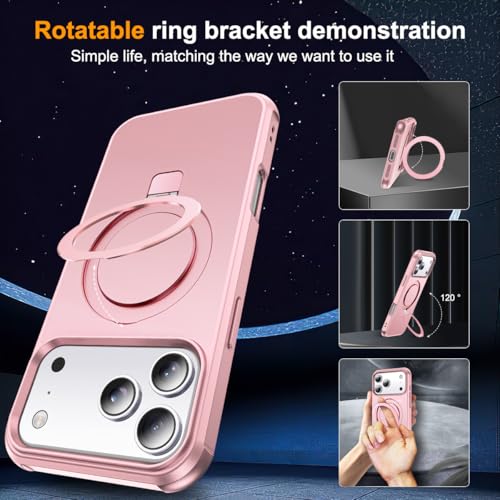 SKYLMW Compatible with iPhone 17 Pro Case with Stand,Rose Gold - color: Rose Gold, size: iPhone 17 Pro