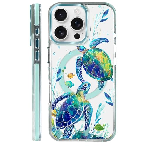 for iPhone 15 Pro Case Clear, [Magnetic Charging Compatible][Military-Grade Protection][Anti-Yellowing] Shockproof Slim Magnetic Phone Case for iPhone 15 Pro, Sea Turtle - color: Sea Turtle, size: Iphone 15 Pro