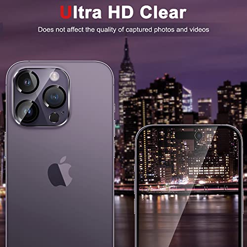 WHPXJY 3-Pack Camera Lens Protector Compatible for iPhone 14 Pro/14 Pro Max Tempered Glass, Ultra HD, Anti Scratch, Easy to Install, Case Friendly, with Night Circle - color: for iPhone 14 Pro/14 Pro Max