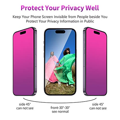 Privacy Screen Protector for iPhone 15 Pro Max Gradient 2 Pack - color: For iPhone 15 Pro Max (red)