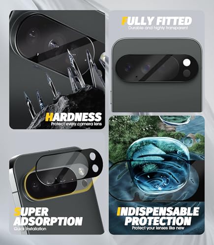 Orzero (5 Pack) Camera Lens Protector for Google Pixel 10 Pro XL, Protector de Cámera Tempered Glass 9H Precise Camera Cutouts Anti-Scratch Does Not Affect Night Shots and Flash - size: Google Pixel 10 Pro XL
