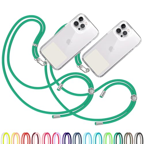 TBOC 2X Cell Phone Lanyard [Green] - Comfortable Universal Smartphone Lanyard - Easy to Use Neck Phone Holder [White Ice Patch] - Adjustable Length Phone Strap Crossbody - Fits All Mobile Phones - color: Green